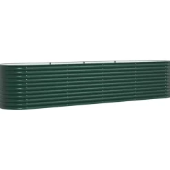 vidaXL Hævet bed Grøn 400 x 80 x 81 cm Stål
