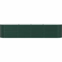 vidaXL Hævet bed Grøn 400 x 80 x 81 cm Stål