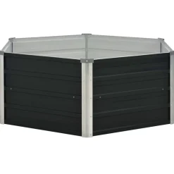 vidaXL hævet plantekasse 129x129x45 cm galvaniseret stål antracitgrå