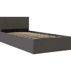 vidaXL hydraulisk opbevaringsseng 90 x 200 stof mørkegrå