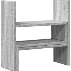 vidaXL hylde til skrivebord 40x17x41 cm konstrueret træ grå sonoma-eg