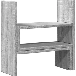 vidaXL hylde til skrivebord 40x17x41 cm konstrueret træ grå sonoma-eg