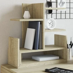 vidaXL hylde til skrivebord 49x20x52,5 cm konstrueret træ sonoma-eg