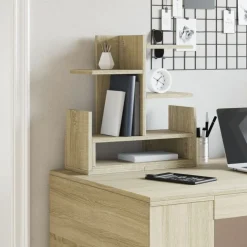 vidaXL hylde til skrivebord 49x20x52,5 cm konstrueret træ sonoma-eg