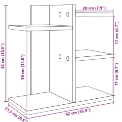 vidaXL hylde 42x21,5x42 cm konstrueret træ grå sonoma-eg