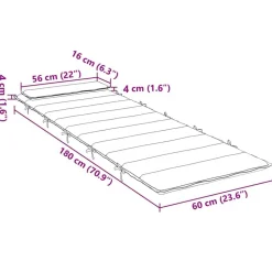 vidaXL hynde til liggestol 180x60x4 cm oxfordstof antracitgrå