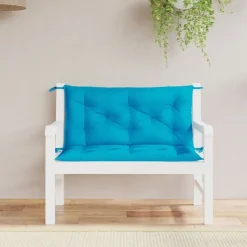 vidaXL hynder til havebænk 2 stk. 100x50x7 cm oxfordstof lyseblå