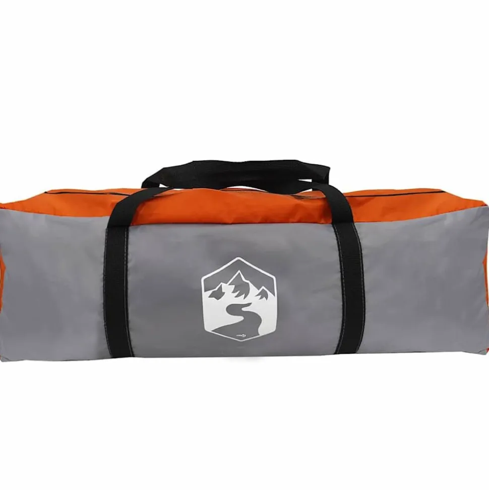 vidaXL Hyttetelt med tag Grå og orange 370 x 230 x 185 cm taft