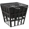 vidaXL 2-i-1 bålfad og grill 34x34x48 cm stål