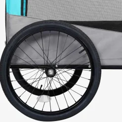 vidaXL 2-i-1 cykelanhænger og klapvogn til kæledyr blå og grå