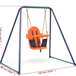vidaXL 2-i-1 gynge og babygynge orange