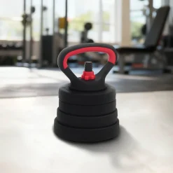 vidaXL 4-i-1 Håndvægte Barbell Kettlebell Sæt 20kg 20kg Sort og rød