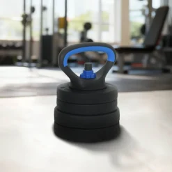 vidaXL 4-i-1 Håndvægte Barbell Kettlebell Sæt 20kg 20kg Sort og Blå