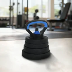 vidaXL 4-i-1 Håndvægte Barbell Kettlebell Sæt 30kg 30kg Sort og Blå