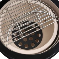 vidaXL 2-i-1 Kamado-røgegrill 56 cm keramisk sort