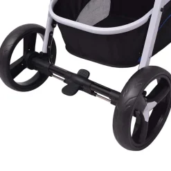 vidaXL 3-i-1 klapvogn aluminium blå og sort