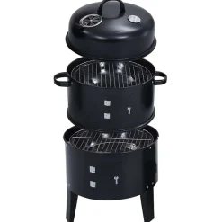 vidaXL 3-i-1 kul-/røgegrill 40x80 cm