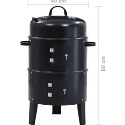 vidaXL 3-i-1 kul-/røgegrill 40x80 cm