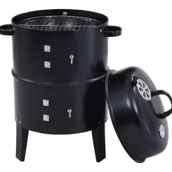 vidaXL 3-i-1 kul-/røgegrill 40x80 cm