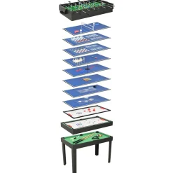 vidaXL 15-i-1 multi-spillebord 121 x 61 x 82 cm sort