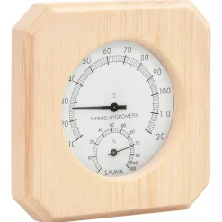 vidaXL 2-i-1 saunasæt hygrometer og timeglas massivt fyrretræ