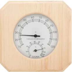 vidaXL 2-i-1 saunasæt hygrometer og timeglas massivt fyrretræ