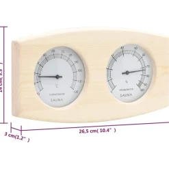 vidaXL 2-i-1 saunasæt med hygrometer og timeglas massivt fyrretræ