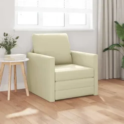 vidaXL 2-i-1 sovesofa 112x174x55 cm kunstlæder cremefarvet