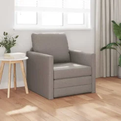 vidaXL 2-i-1 sovesofa 112x174x55 cm stof gråbrun