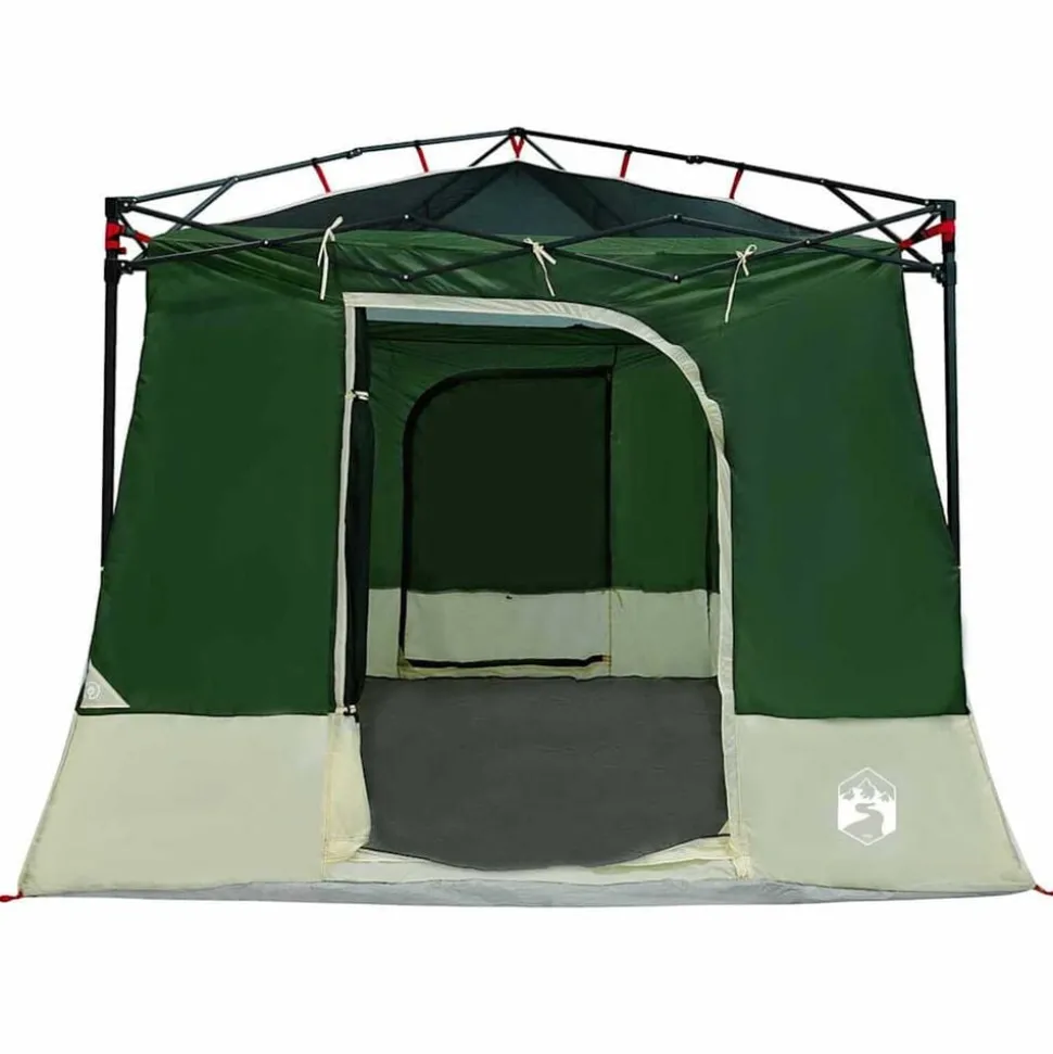vidaXL Indertelt med tag med opbevaring Grøn 290 x 288 x 234 cm taft