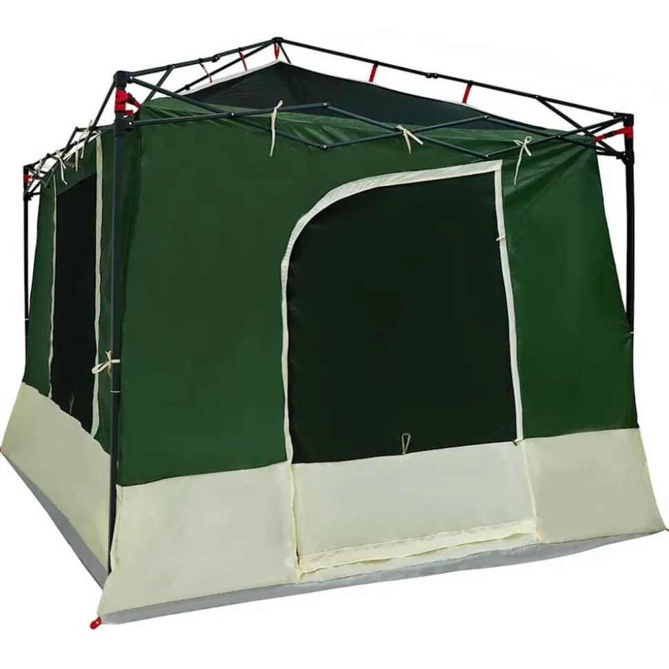 vidaXL Indertelt med tag med opbevaring Grøn 290 x 288 x 234 cm taft