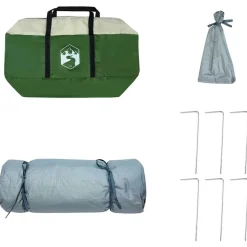 vidaXL Indertelt med tag med opbevaring Grøn 290 x 288 x 234 cm taft
