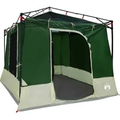 vidaXL Indertelt med tag med opbevaring Grøn 290 x 288 x 234 cm taft