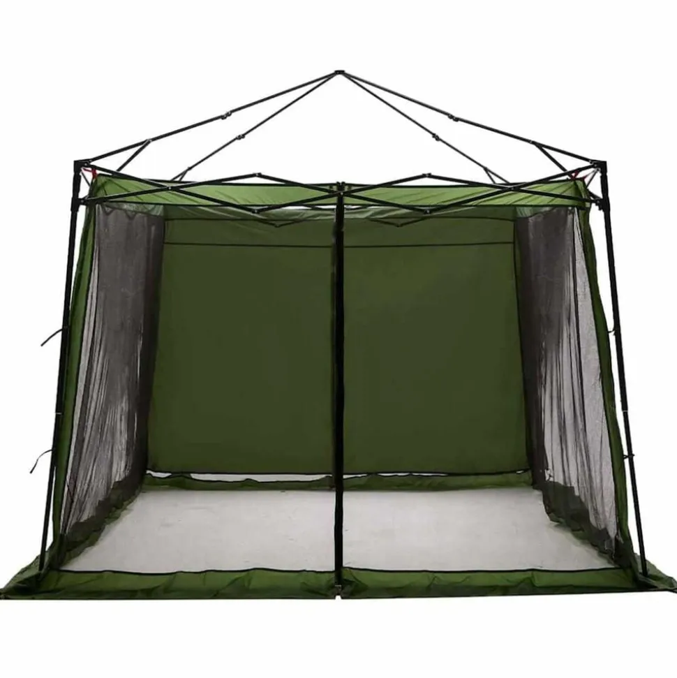 vidaXL Indertelt med tag med opbevaring Grøn 303 x 303 x 196 cm taft