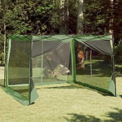 vidaXL Indertelt med tag med opbevaring Grøn 303 x 303 x 196 cm taft