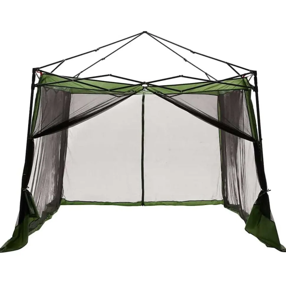 vidaXL Indertelt med tag med opbevaring Grøn 303 x 303 x 196 cm taft