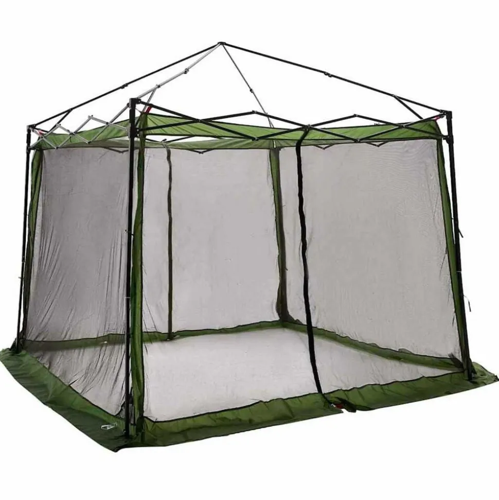 vidaXL Indertelt med tag med opbevaring Grøn 303 x 303 x 196 cm taft