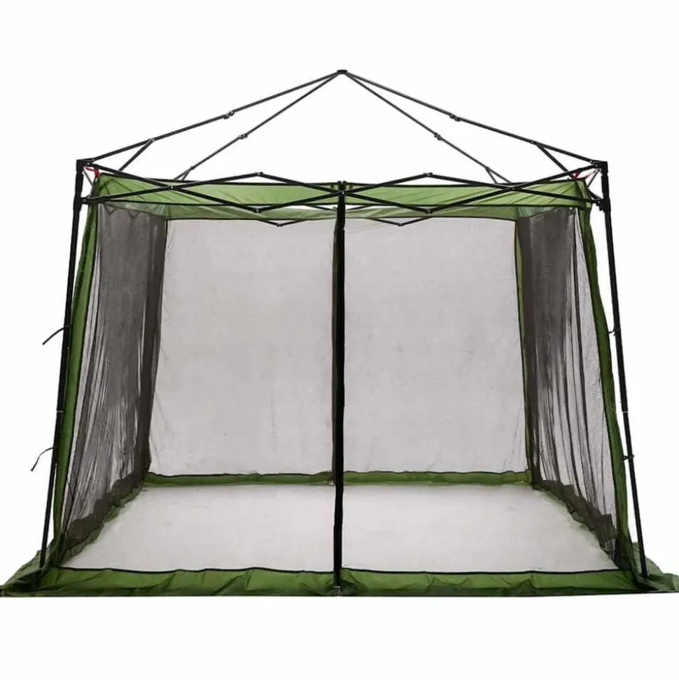 vidaXL Indertelt med tag med opbevaring Grøn 303 x 303 x 196 cm taft
