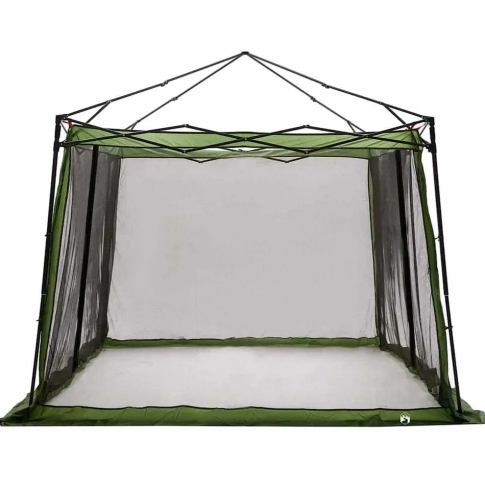 vidaXL Indertelt med tag med opbevaring Grøn 303 x 303 x 196 cm taft