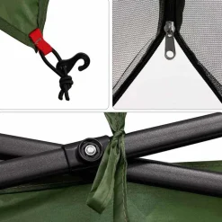 vidaXL Indertelt med tag med opbevaring Grøn 303 x 303 x 196 cm taft