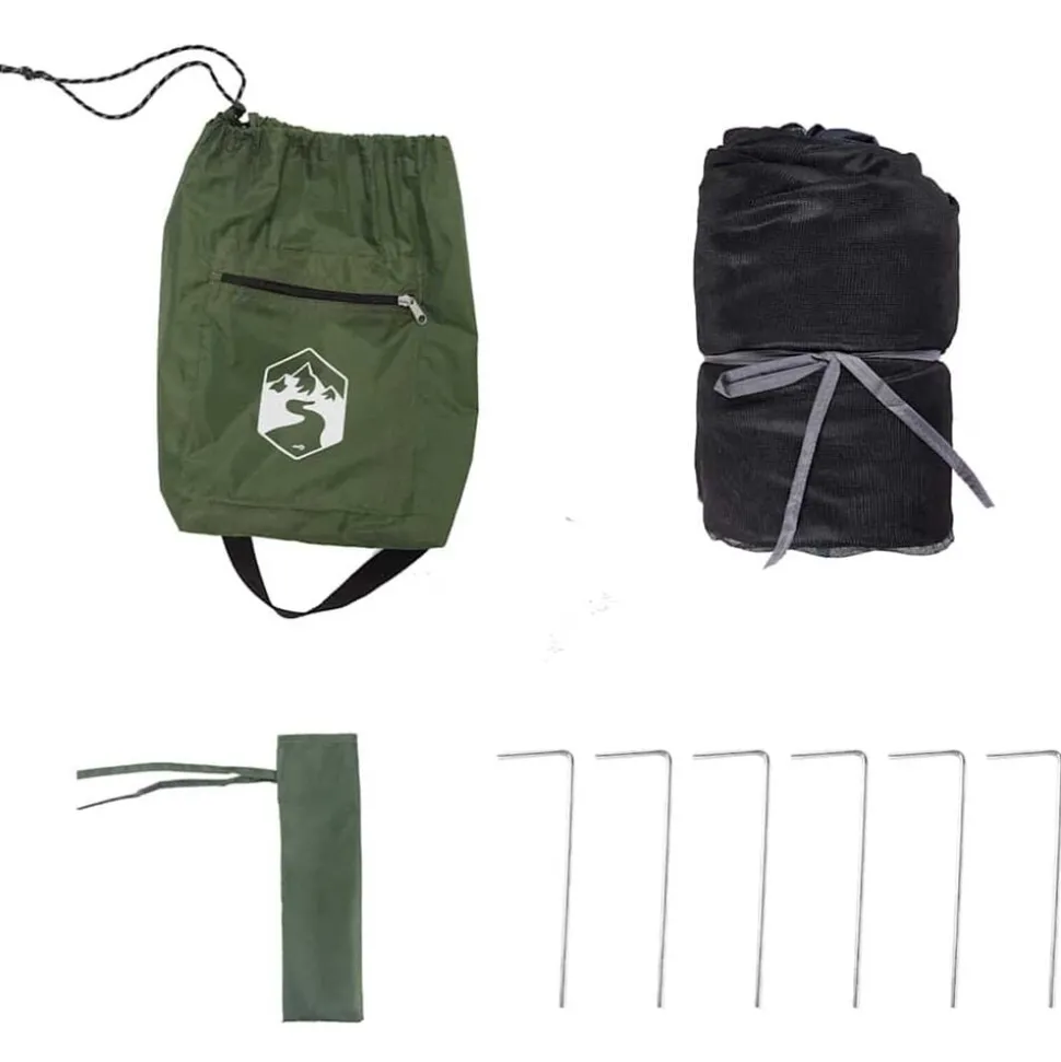 vidaXL Indertelt med tag med opbevaring Grøn 303 x 303 x 196 cm taft