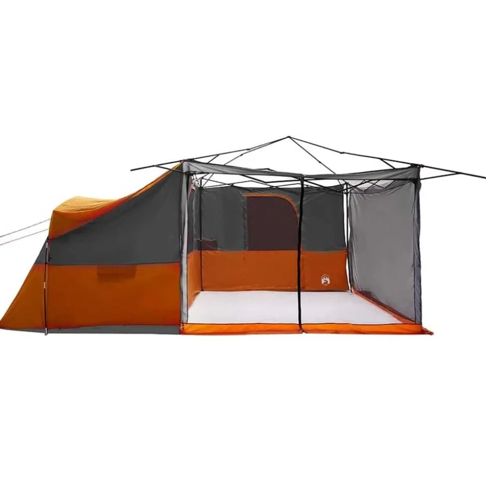 vidaXL Indertelt med tag Grå og orange 520 x 520 x 190 cm taft