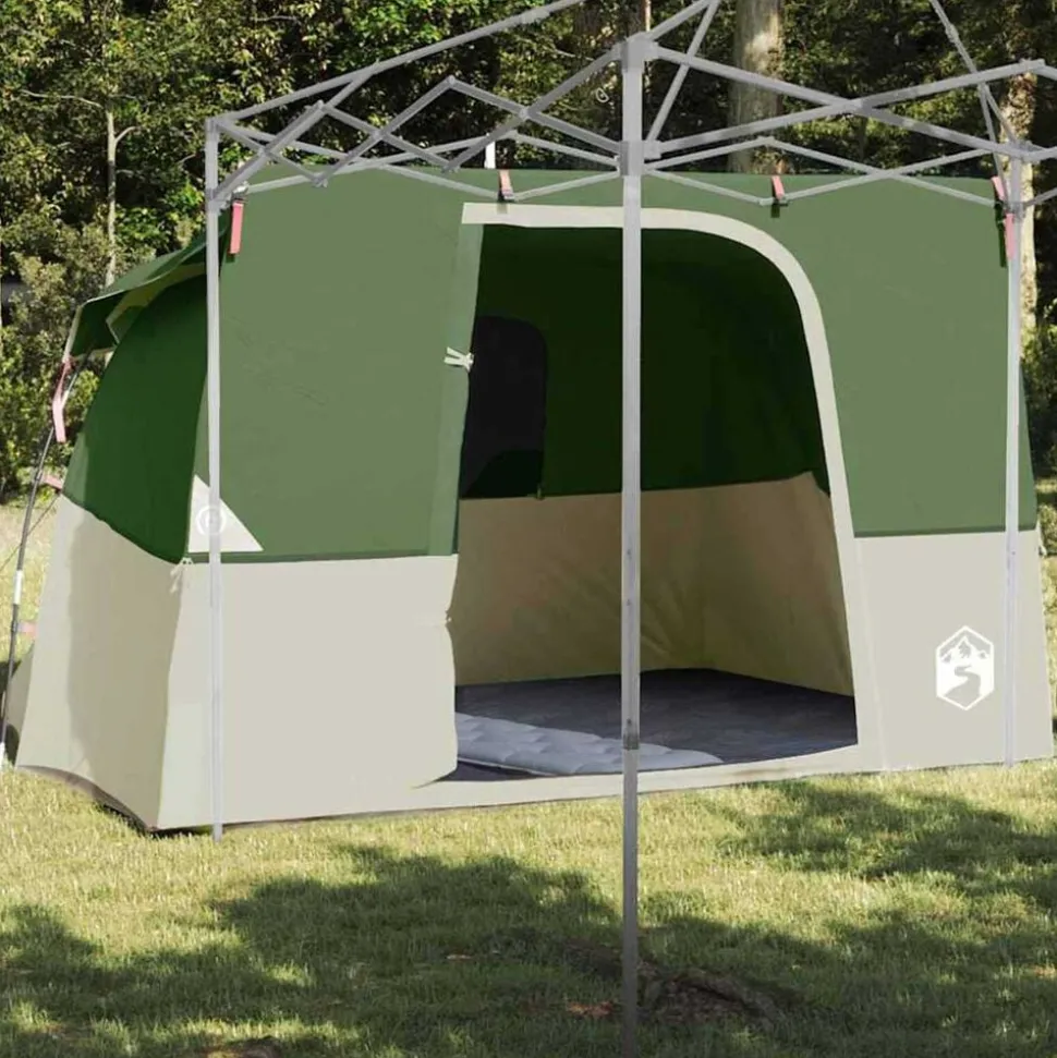 vidaXL Indertelt med tag med opbevaring Grøn 280 x 220 x 176 cm taft