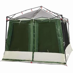 vidaXL Indertelt med tag med opbevaring Grøn 291 x 291 x 240 cm taft