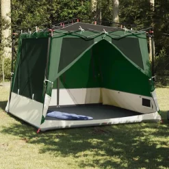 vidaXL Indertelt med tag med opbevaring Grøn 291 x 291 x 240 cm taft