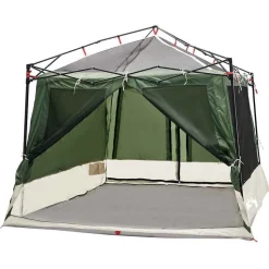 vidaXL Indertelt med tag med opbevaring Grøn 291 x 291 x 240 cm taft