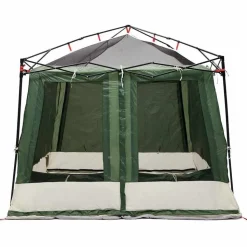 vidaXL Indertelt med tag med opbevaring Grøn 291 x 291 x 240 cm taft
