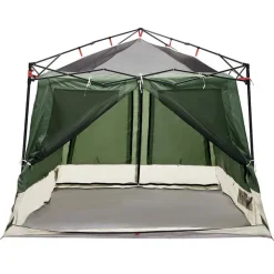 vidaXL Indertelt med tag med opbevaring Grøn 291 x 291 x 240 cm taft