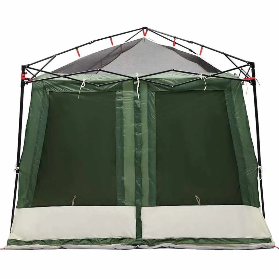 vidaXL Indertelt med tag med opbevaring Grøn 291 x 291 x 240 cm taft