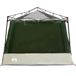 vidaXL Indertelt med tag med opbevaring Grøn 291 x 291 x 240 cm taft